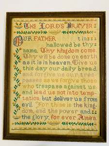 Clocks Mirrors And Frames: The Lords Prayer antique tapestry