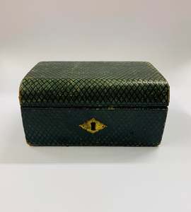 Antique jewellery box with key