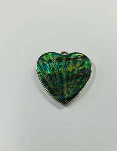 Sterling silver and Paua shell heart pendant