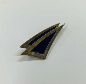 Art deco silver and enamel brooch