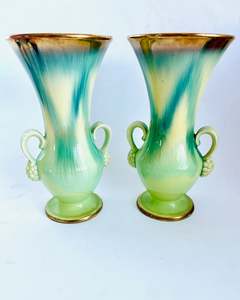 Vases: Pair of Burleigh Ware Vases with Grapes on Handles