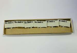 Set of 6 vintage porcelain cheese labels
