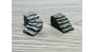 Decorate for ants farm: Resin simulation gray curved straight steps (set of 2)