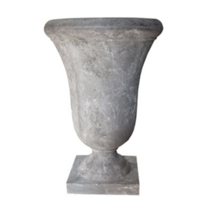 In Only And Special Order: Large Bell Shaped Urn with Base Lava Raw Grey
