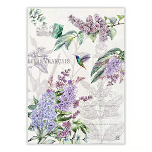 Michel Design Works French Lilacs Tea Towel PRE ORDER AVAIL END FEB