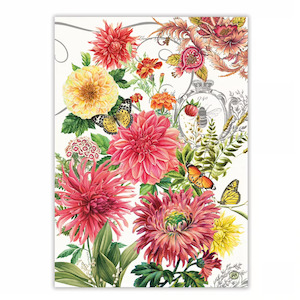 Michel Design Works Dahlias Tea Towel PRE ORDER AVAIL END FEB