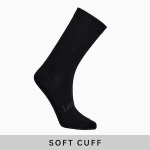 Lamington Socks: Merino Wool Crew Socks | Woman | Soft Cuff Crew Socks | Black Rib