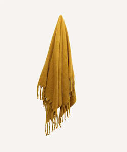 Whats New: Fringed Mustard Throw