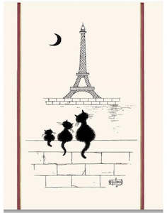 The Little French: Cat Eiffel Tower Tea Towel