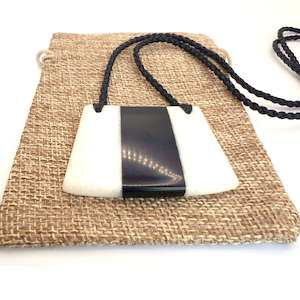 Quartz: Quartz & Obsidian Fusion Breastplate Pendant