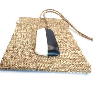 Quartz: Quartz & Obsidian Fusion Pendant