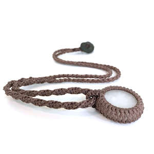 Quartz GeoBraid Kopae/Disc Necklace