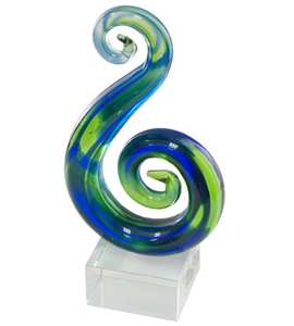 Art Glass Awards • & Engraving: Koru – Double Spiral