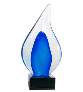 Art Glass Awards • & Engraving: Teardrop-Blue Award