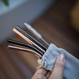 Montii Stainless Steel Straw Set - Geometric on Vendorama