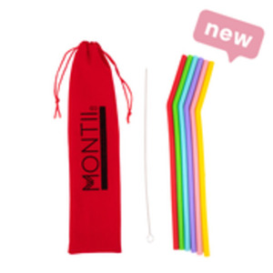 Montii Reusable Silicone Straws (6 Pack) - Fruity Pop on Vendorama