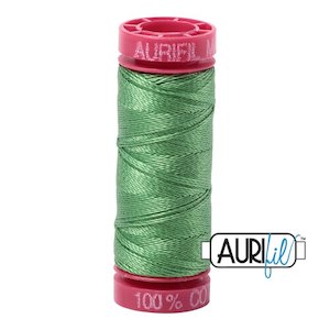 Aurifil 12wt. 50 mtr spool. 5023 Medium Green