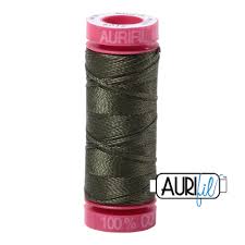 Aurifil Cotton Thread 12 Wt: Aurifil 12wt. 50 mtr spool. 5016 Olive Green