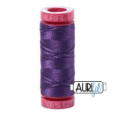 Aurifil Cotton Thread 12 Wt: Aurifil 12wt. 50 mtr spool. 4225 Eggplant