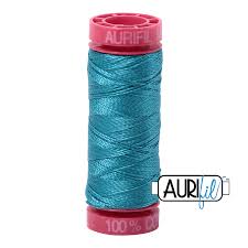 Aurifil Cotton Thread 12 Wt: Aurifil 12wt. 50 mtr spool. 4182 Dark Turquoise