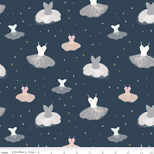 Spin and Twirl by Riley Blake Designs Navy Ballet Dresses
