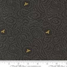 Florals: Bee Garden by Gingiber - Twists and Turns Black 48415-21M