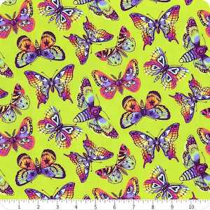 Sale Fabrics: Daydreamer PWTP172 Avocado - Butterfly Kisses