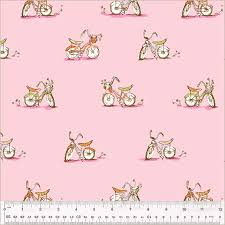Childrens Prints: Heather Ross - Studio Edit - Bikes on pink