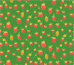 Childrens Prints: Heather Ross Studio Edit - Strawberries on green