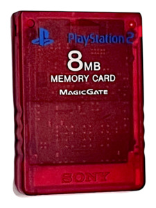 GENUINE SONY PS2 Memory Card – Red (Transparent)