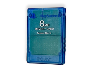 GENUINE SONY PS2 Memory Card 8MB – Clear Blue (MagicGate)