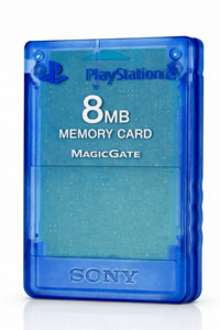 PlayStation 2: Genuine SONY PS2 Memory Card TRANSLUCENT BLUE