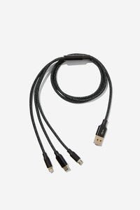 Products: 3 in 1 Fast Charge USB Cable – Black (X01) – AppleFix & Tech Engineers