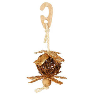 Budgies Finches Canaries: Trixie Wicker Ball with Sisal Rope | Budgie Toy