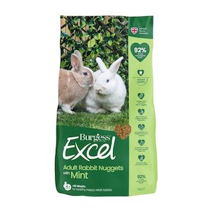 Rabbit Feed Drinkers Misc: Excel Adult Rabbit Nuggets Mint 3kg | Burgess