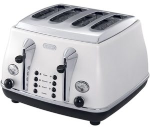 Products: DeLonghi Icona Classic, 4 Slice White Toaster - Appliance Outlet