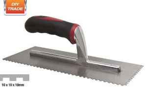 Products: DTA Bright Steel Adhesive Trowel 10mm