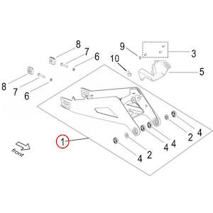 Surron Light Bee X/L1E - Swingarm Assembly (Purple) (MPC:61000-YQ2A-0000-Y16)