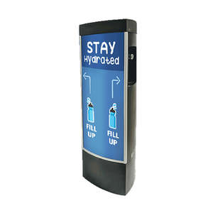 Outdoor Drinking Fountains: Twin Refill AquaBubbler Freestanding Palm Push