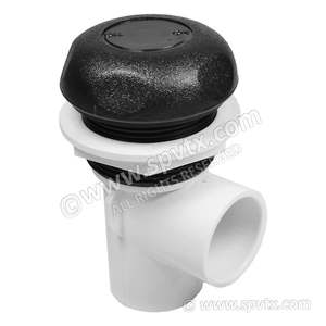 On Off Spa Valves: 1 inch ON - OFF Valve 5-Point Textured Black