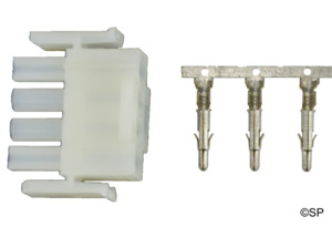 Male AMP 1 Speed Pump, blower, ozone Plug Housing 4 pin and 3 x AMP male pins