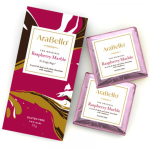 Products: Raspberry Marble - Bar (2 x Single Squares) - AraBello