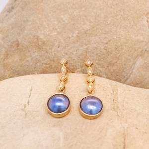 Something Blue: Pearl Skara Earrings