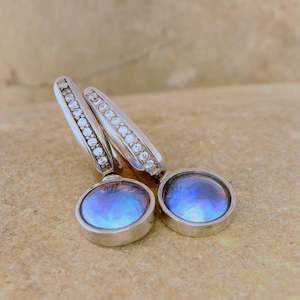 Pearl & CZ Betz Oval Earrings