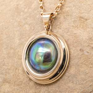 Regular Priced: Pearl Solitaire Necklace - Large Band 9ct