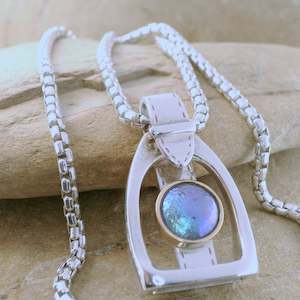 Pearl Horse Stirrup Necklace
