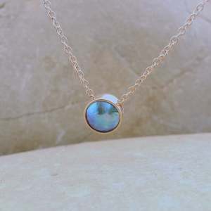 Pearl Moonrise Necklace - Rose Gold