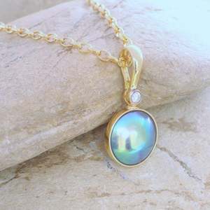 Pearl Azure Sun Necklace - 18ct Yellow Gold