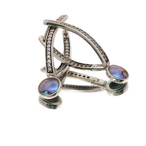 Birth Pearl Glissara Earrings - Sterling Silver & CZ