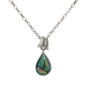 Regular Priced: Pearl & CZ Sailing Teardrop Necklace